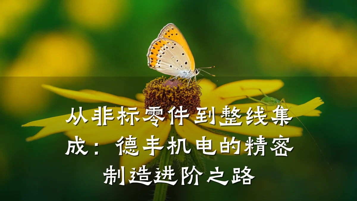 从非标零件到整线集成:德丰机电的精密制造进阶之路